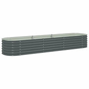 Fioriere | Cassetta per fiori | Letto Rialzato Giardino 320x80x44 cm in Acciaio Zincato Grigio