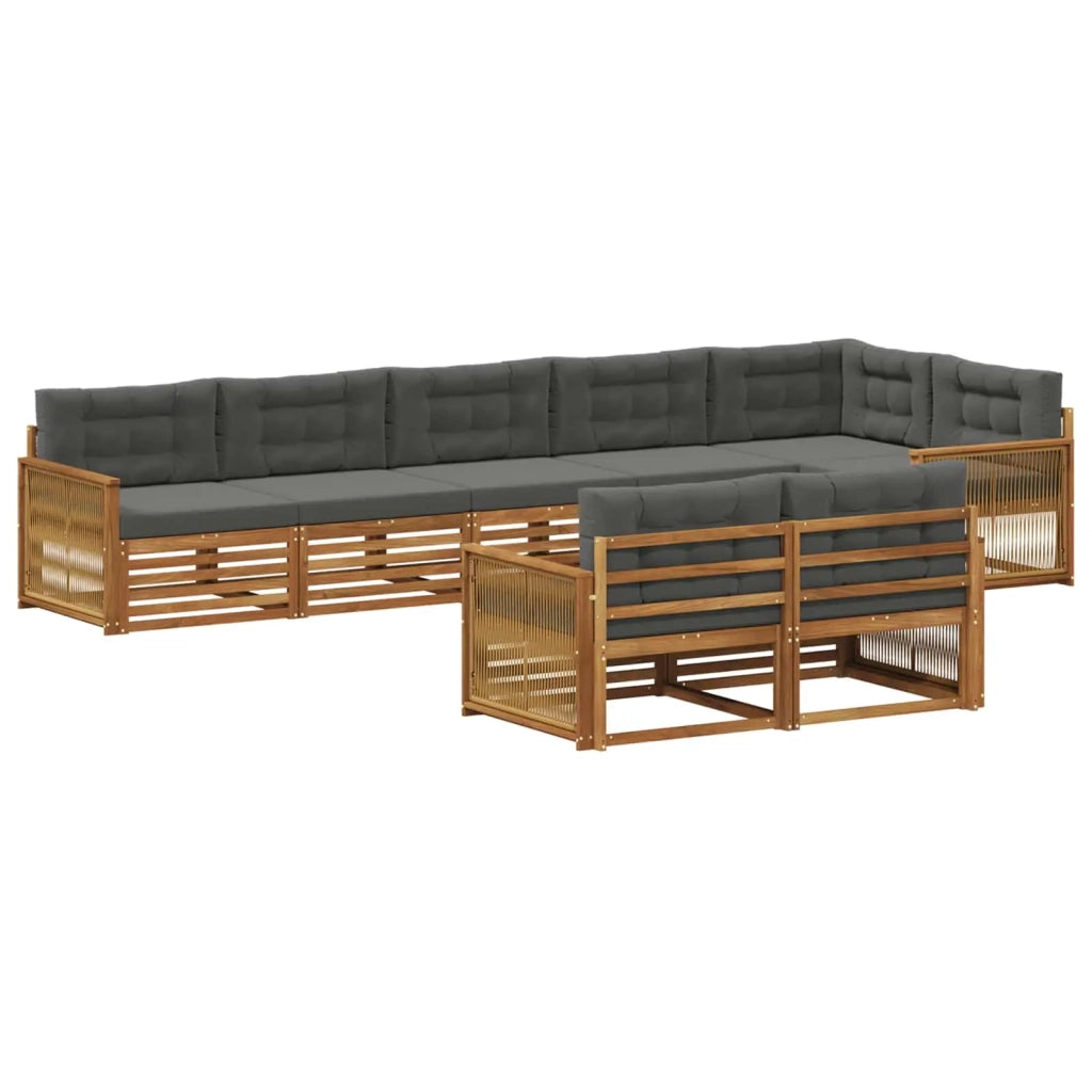 Set di divani da esterno 8 pz Naturale e Antracite 3383510