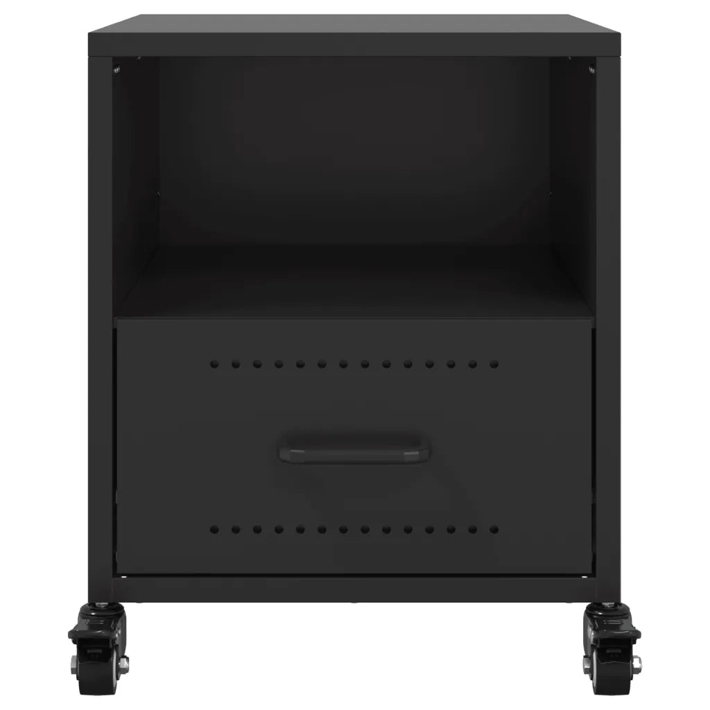 Comodino Nero 36x39x43,5 cm in Acciaio 846704