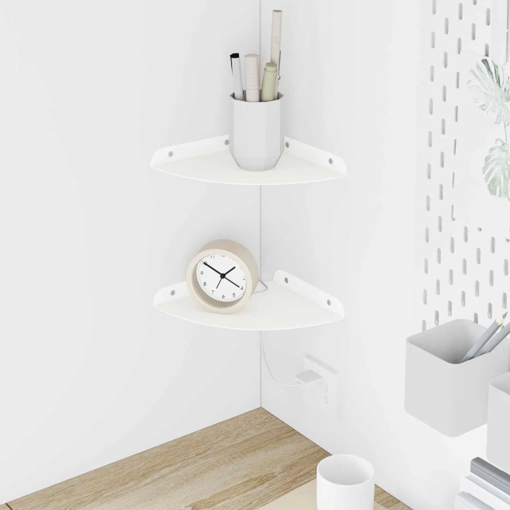 Mensola sospesa con lo scaffale 2 pcs Bianco 18 x 18 x 2 cm 8004096