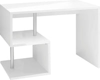 Scrivania con 2 Ripiani 100x50x77,5 cm Esse Bianco Lucido