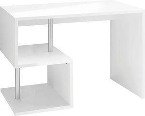 Scrivania con 2 Ripiani 100x50x77,5 cm Esse Bianco Lucido