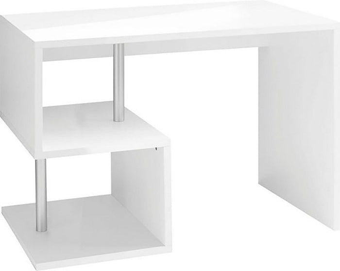 Scrivania con 2 Ripiani 100x50x77,5 cm Esse Bianco Lucido