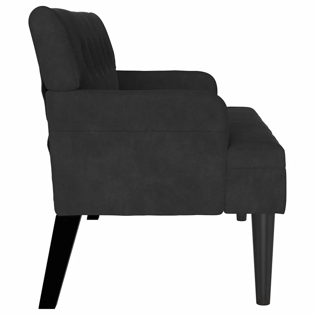 Panca Chesterfield Nero 112 x 65,5 x 75 cm Velluto CFW8501073