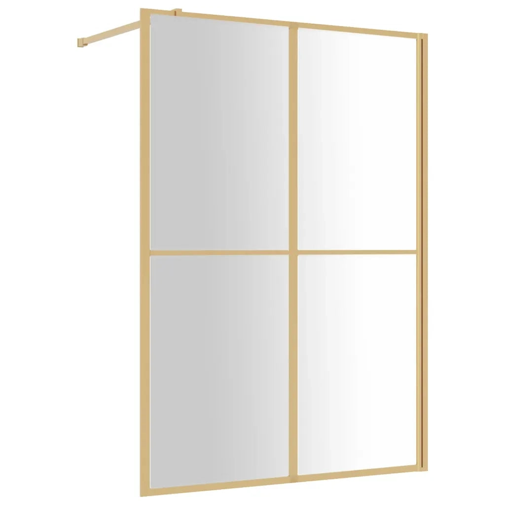 Parete per Doccia Walk-in Vetro Trasparente ESG 140x195 cm Oro 154951