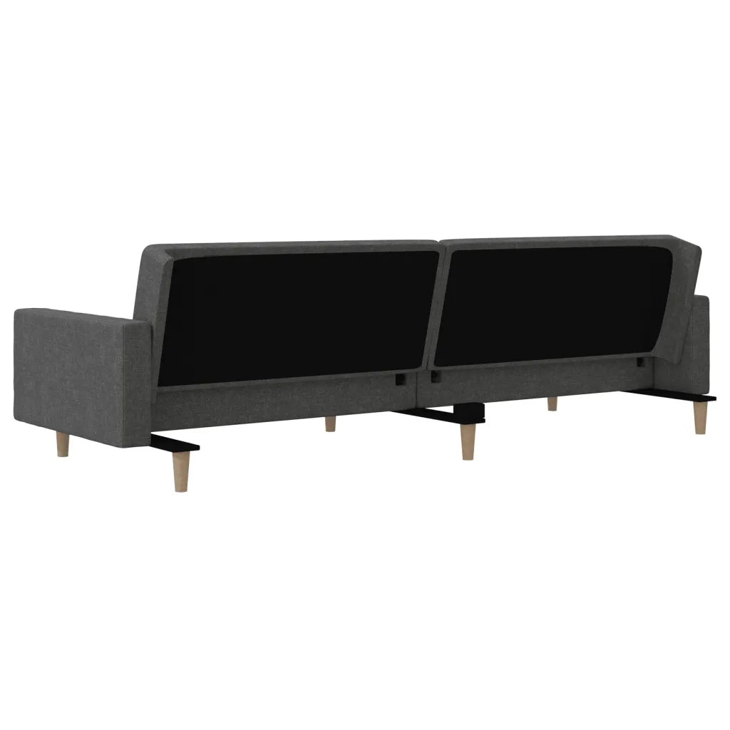 Divano letto | Sof¨¤ letto | Letto singolo a 2 Posti con 2 Cuscini Grigio Scuro in Tessuto