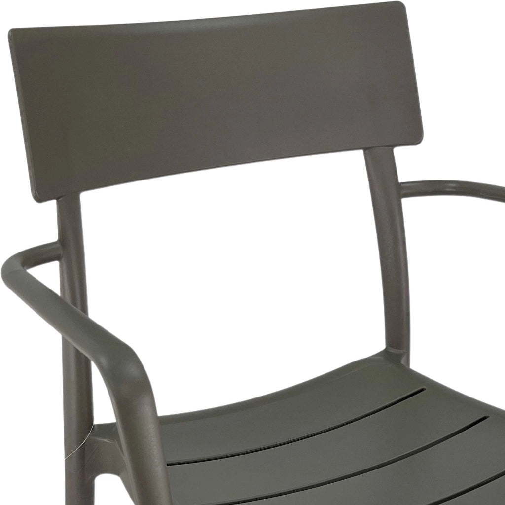 Marvin Sedia In Polipropilene Roma Da Interno Esterno Giardino Impilabile Design Sedie Con Braccioli Mod Tortora/1 Sedia