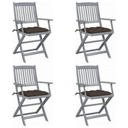 Sedie da Giardino Pieghevoli 4pz con Cuscini in Massello Acacia cod mxl 8921