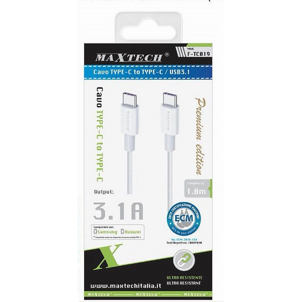 Trade Shop - Cavo Type-c A Type-c 1 Mt 3.1a Ultra Resistente Ricarica Samsung Huawei F-tc019 -