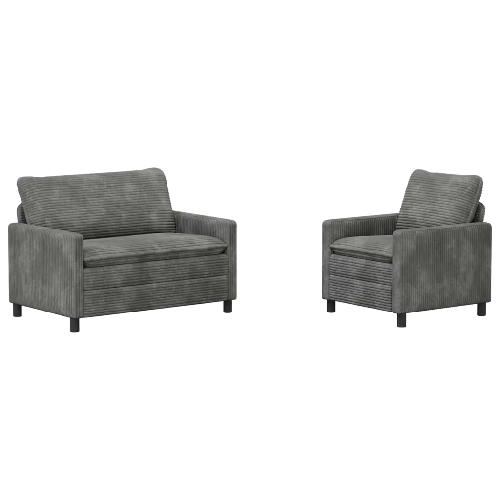 Set di divani 2 pcs Grigio Chiaro Poliestere