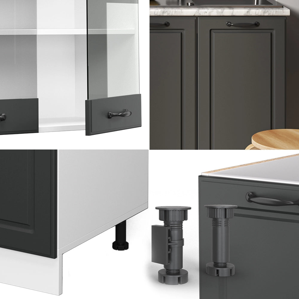 Vicco Cucina monoblocco Antracite casa di campagna/bianco 140 cm , PL Rovere