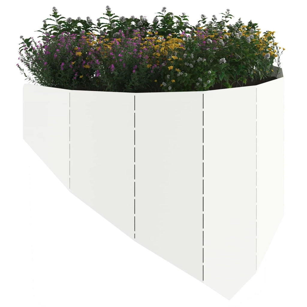 Bordura per Prato 4 pz 100 x 45 cm Acciaio Bianco 8008892