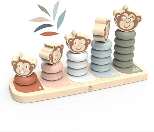 Gioco Impilabile Legno Giocattoli di Ordinamento e Impilamento in Legno Giocattoli da Puzzle in Legno Classificazione de