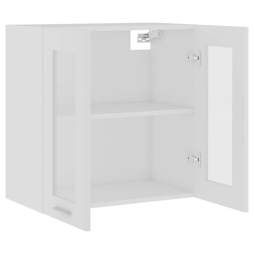 Mobile Pensile con Vetro “Lyon” Bianco 60x31x60 cm 802521