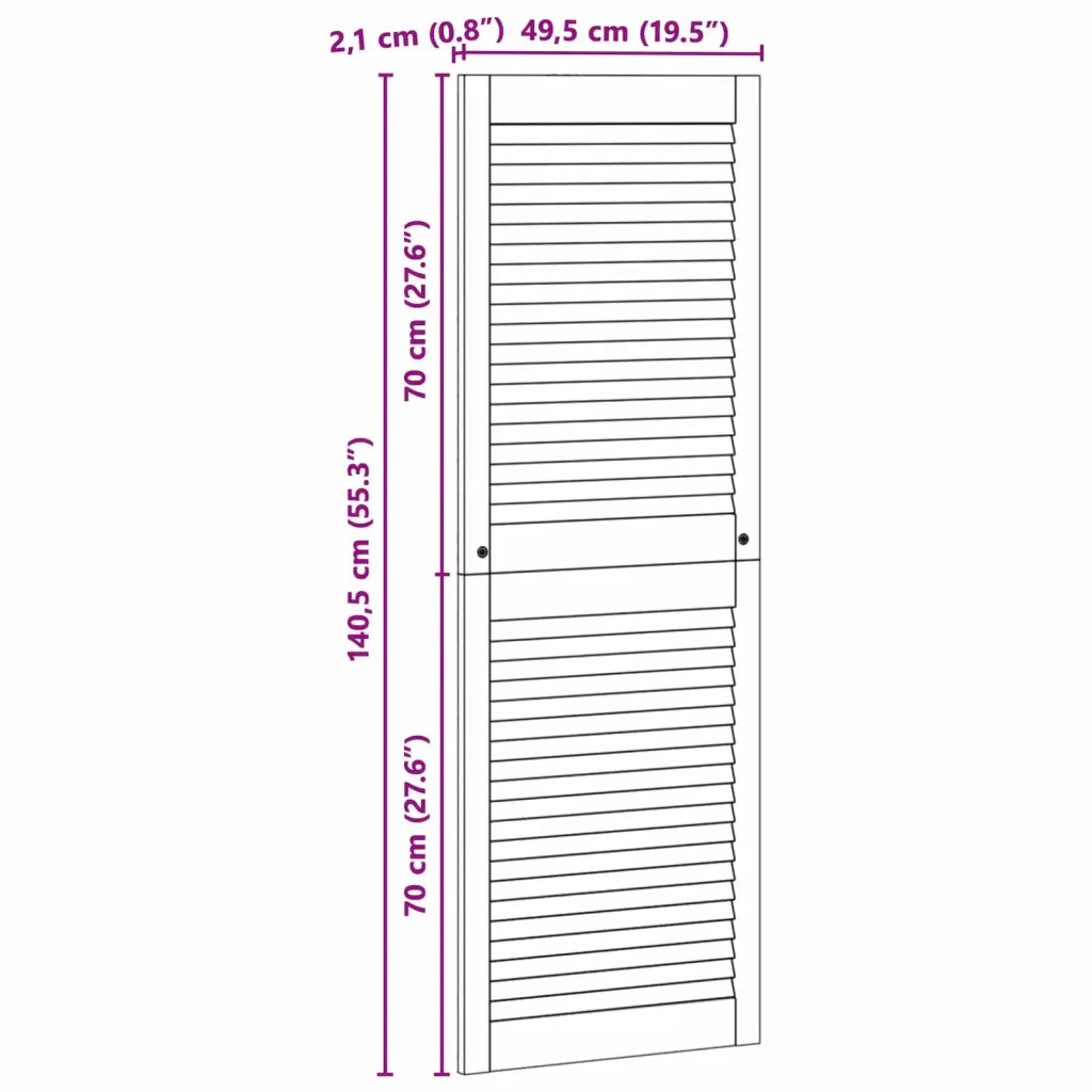 Porta per Armadio 4 pcs Naturale 49,5 x 2,1 x 140,5 cm 3394498