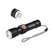 Trade Shop - Mini Torcia T6 Led Tascabile Cree Zoom 3 Modalità Ricaricabile Usb Elettrica -