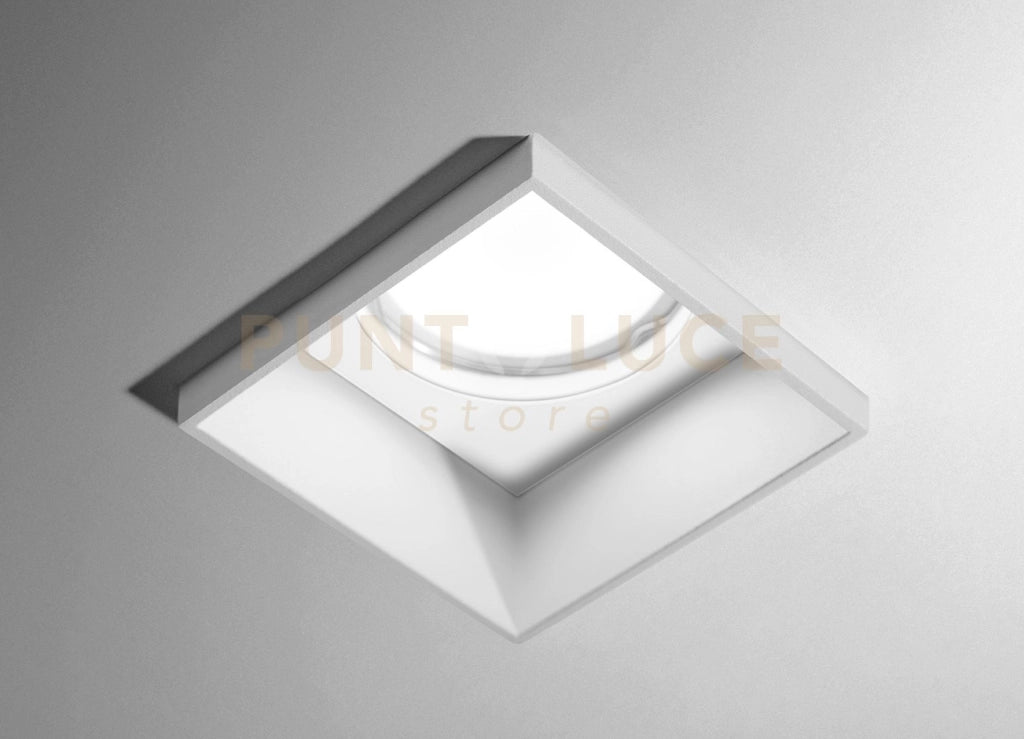 ELIS faretto da Incasso 1 Luce Bianco d. 110mm in gesso e alluminio
