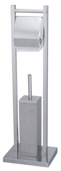 Piantana Porta Rotolo e Porta Scopino in Acciaio Fadi Cromato