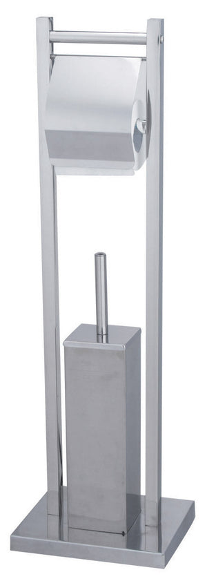 Piantana Porta Rotolo e Porta Scopino in Acciaio Fadi Cromato