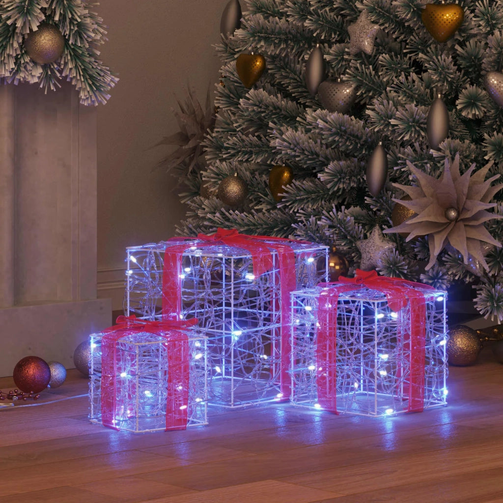 Scatola Regalo con 60 LED 3 pcs Blu 20 x 20 x 20 cm Acrilico