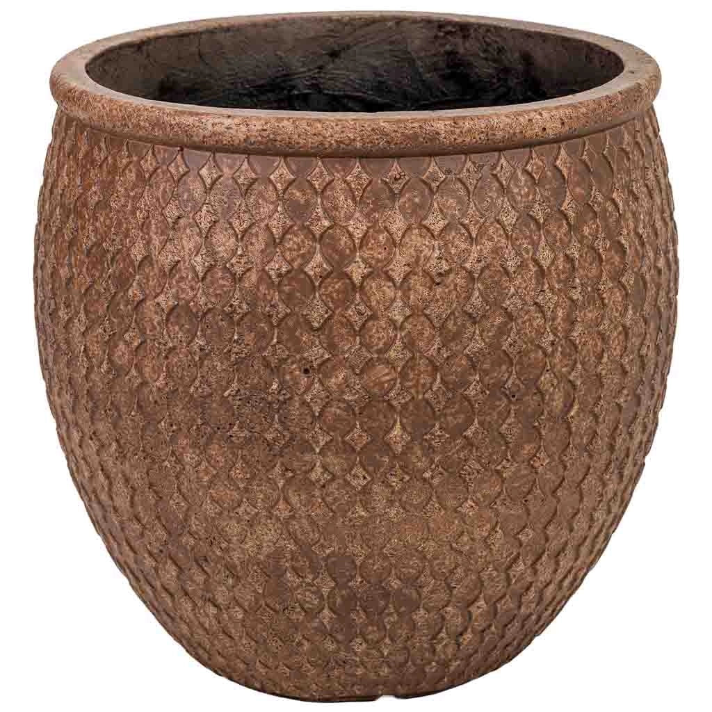 Vaso fibra di vetro marrone rossastro 25x25x25 cm