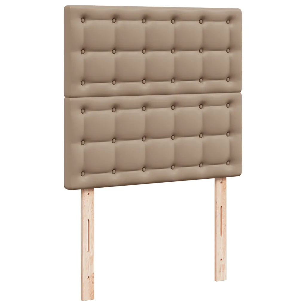 vidaXL Pouf Letto con Materassi e LED Cappuccino 180x200cm Similpelle