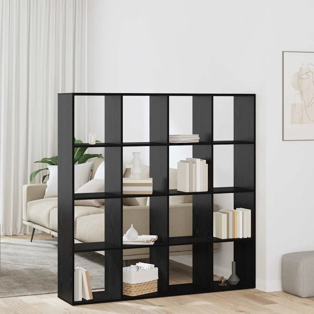 Armadio per Libri Rovere Nero 137,5 x 29 x 137,5 cm