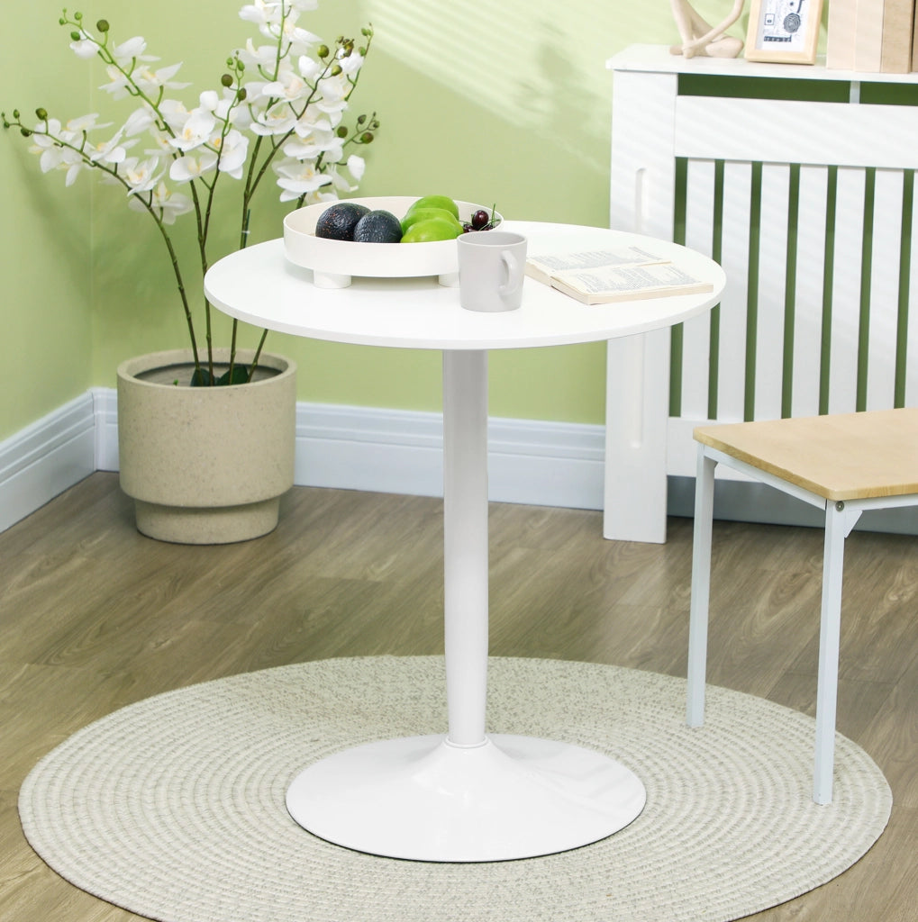 Tavolo da pranzo rotondo ?70 x 75 cm in MDF bianco