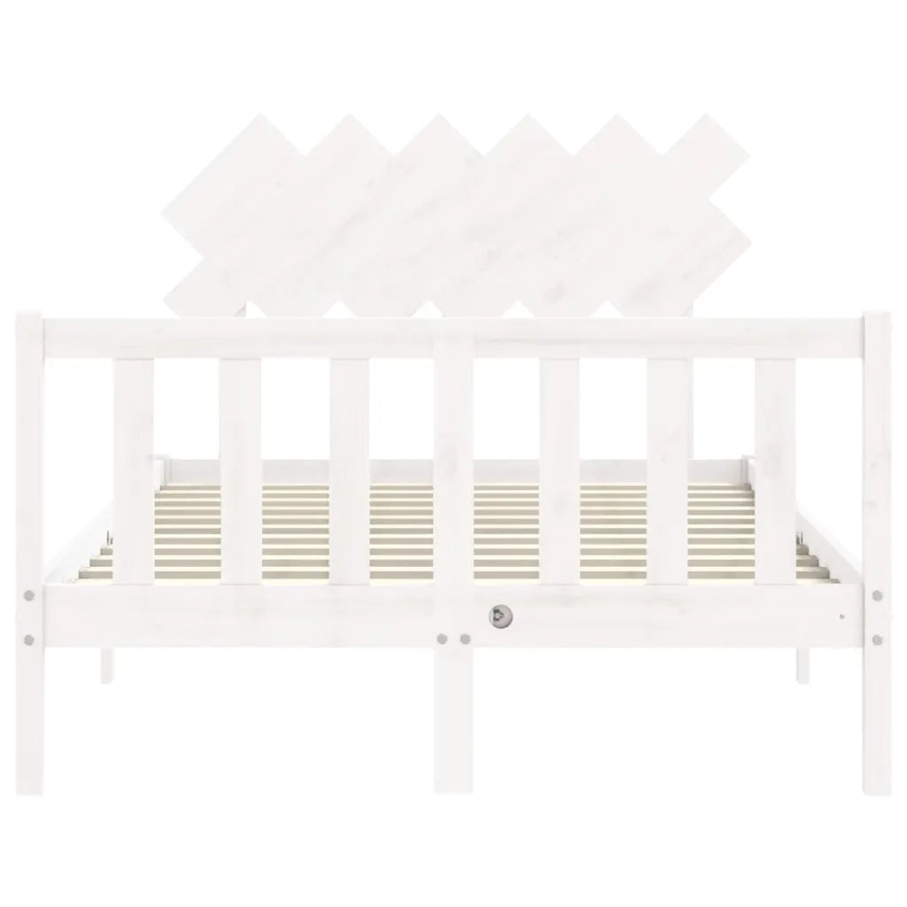 Giroletto senza Materasso-Struttura Letto Bianco 120x200 cm Legno Massello Pino 399955