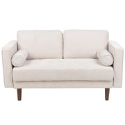 Divano retrò a 2 posti Imbottito in tessuto beige con schienale imbottito stile retrò soggiorno