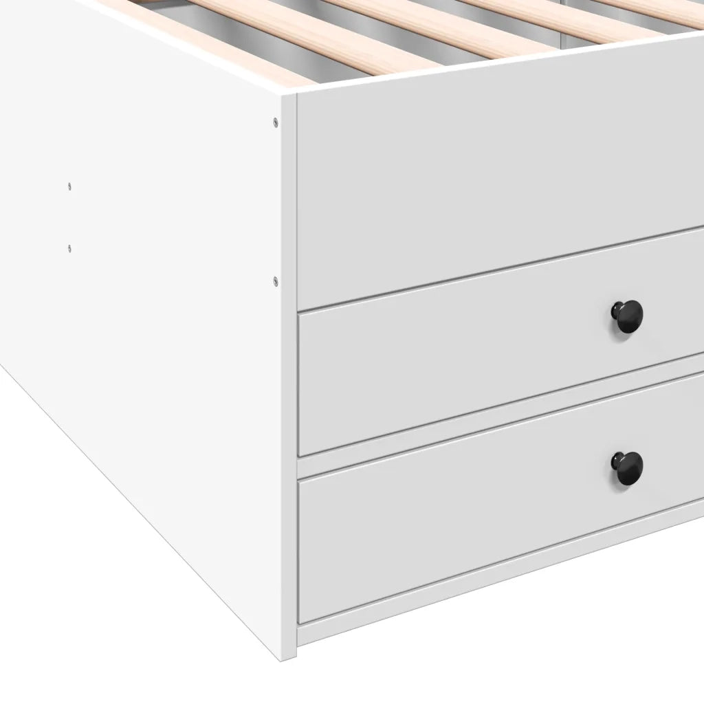 Divano letto | Sof¨¤ letto | Letto singolo con Cassetti senza Materasso Bianco 75x190 cm
