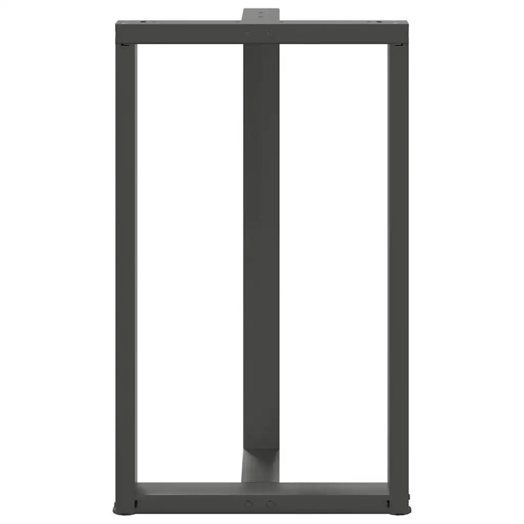 Gambe per tavolo da bar a forma di T 2 pz Antracite 60x35x(100-101) cm Acciaio 4013094