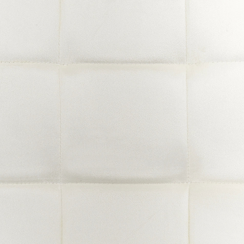 Set di 4 sedie da pranzo in velluto grigio bianco sporco gambe in ferro stile moderno