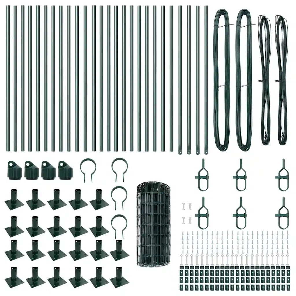 Recinzione con Posto Verde 0,4 x 50 m Acciaio e PVC