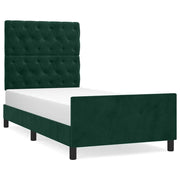 Letto singolo | Letto per adulti | Giroletto senza Materasso Verde Scuro 80x200 cm in Velluto