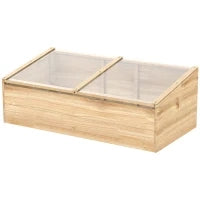 Serra da Giardino e Fioriera per Balcone in Legno di Abete Naturale, 100x50x35cm