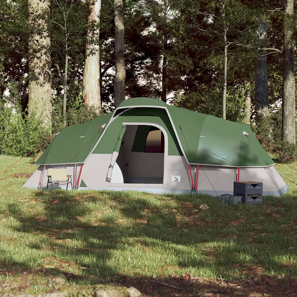 Tenda Familiare a Cupola per 11 Persone-Tenda da campeggio Verde Impermeabile