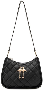 Borsa a Mano Piccola - Tas Schiena Donna - Finta Pelle - Retro 90s - Nero - 20 x 6 x 13 cm