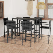 Set da Bar da Giardino 7 pz in Polyrattan Grigio 3064847