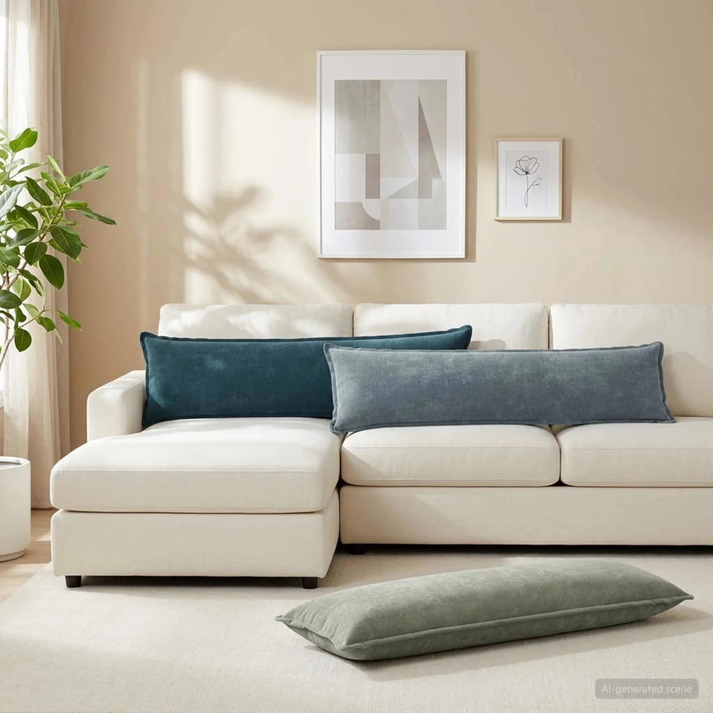 Federa 2 pz HOUTEN Verde 40 x 145 cm Tessuto Chenille 917249