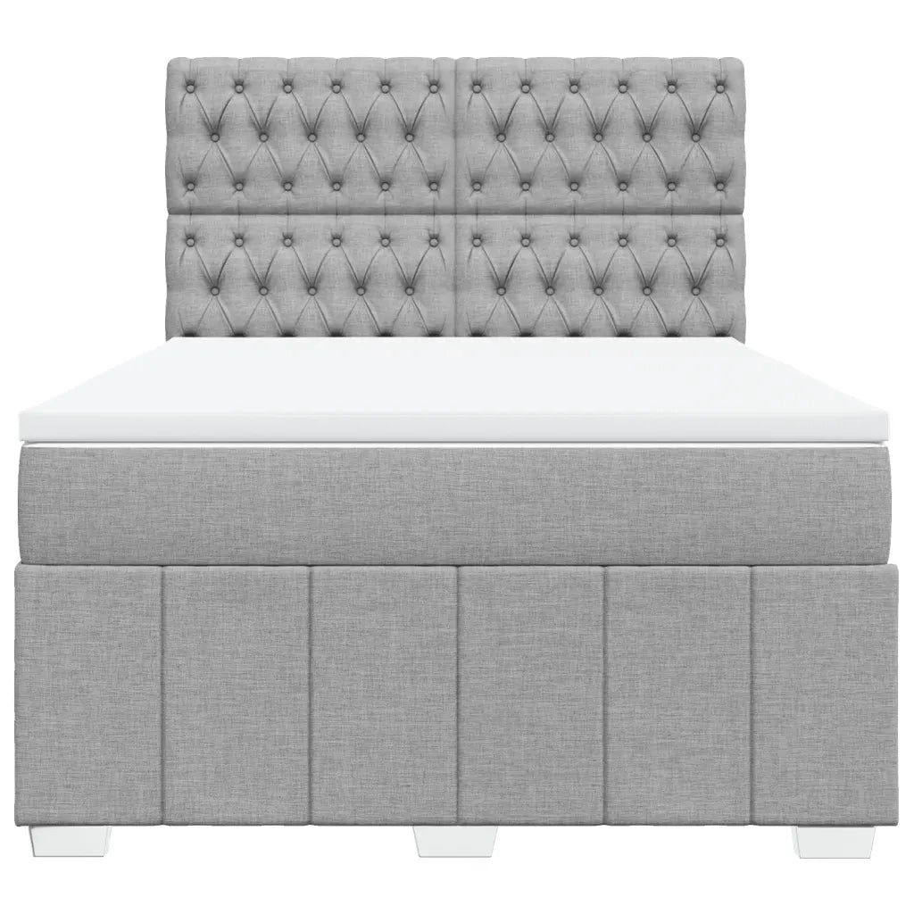 Giroletto a Molle con Materasso Grigio Chiaro 160x200cm Tessuto