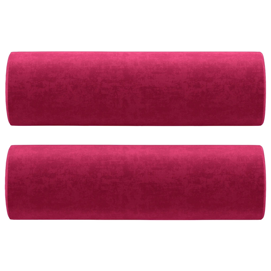 Cuscini Decorativi 2 pz Rosso Vino ?15x50 cm in Velluto CFW2658222