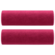 Cuscini Decorativi 2 pz Rosso Vino ?15x50 cm in Velluto CFW2658222
