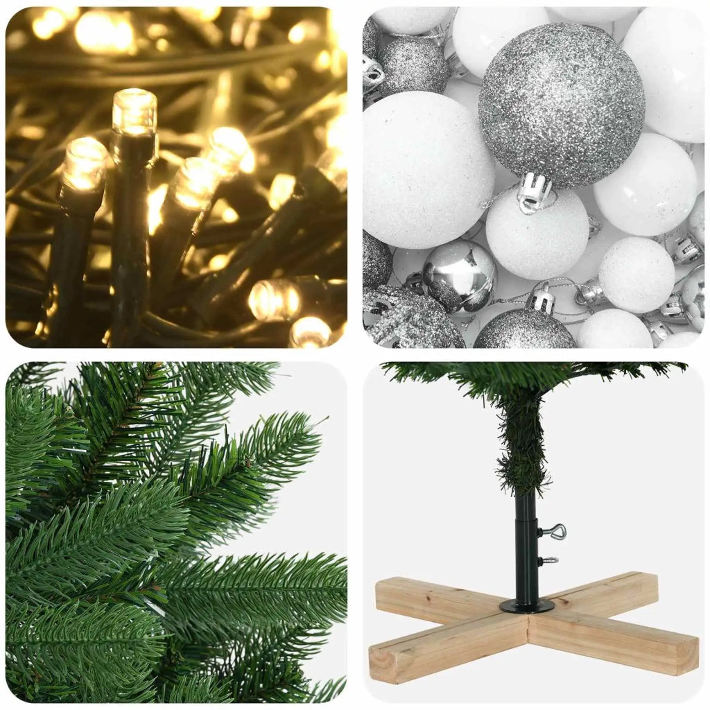 Albero di Natale artificiale con palline 240 cm 300 LED 3461404