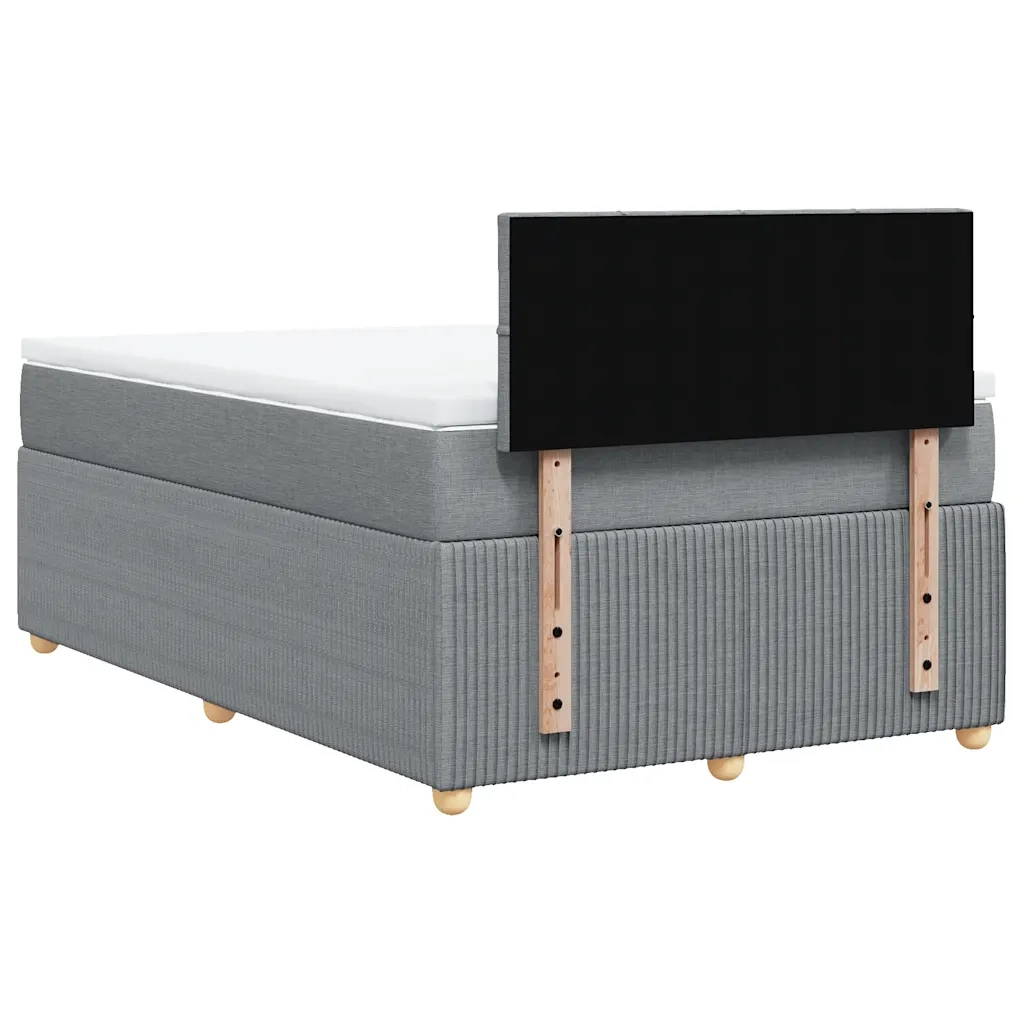 Giroletto a Molle con Materasso Grigio Chiaro 120x190cm Tessuto 3289695
