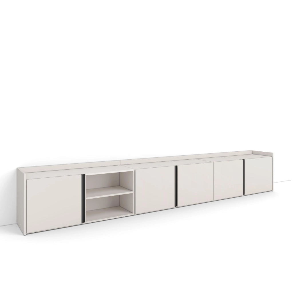 Mobile TV Soggiorno, 309x50x35 cm, Per TV fino a 80", Mobile Soggiorno, Beige