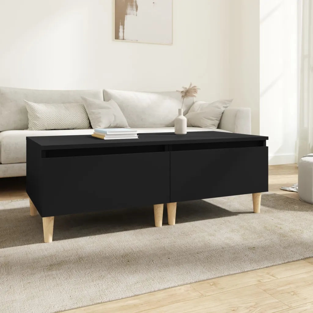 Tavolini 2pz Neri 50x46x35 cm in Legno Multistrato 819503