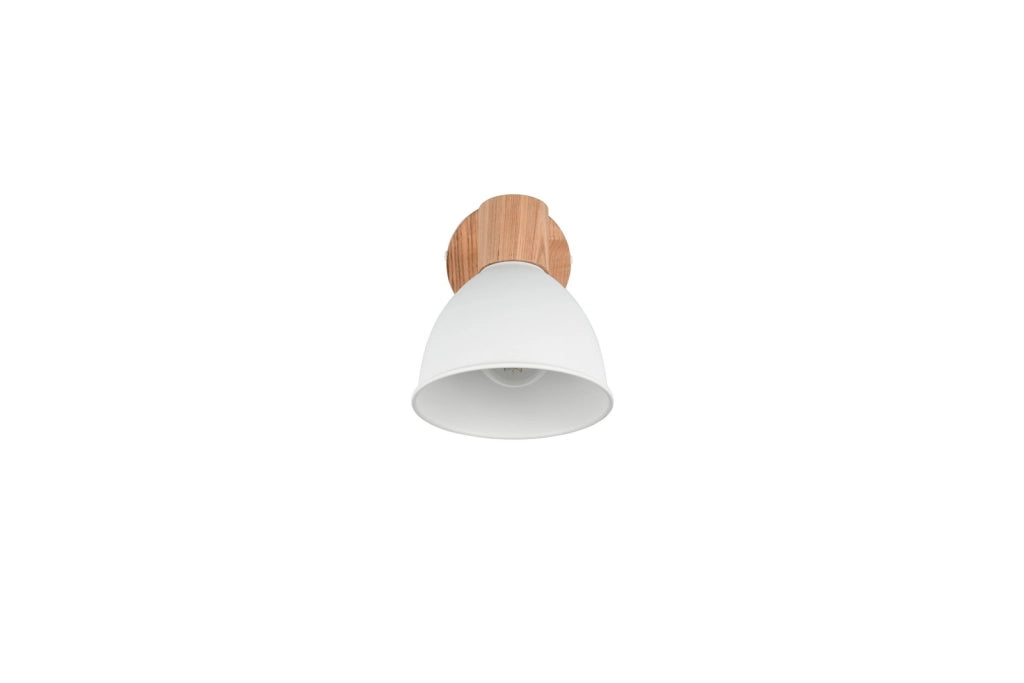 Faretto parete-soffitto bianco legno E27 DELUME RL
