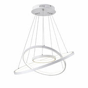 Lampadario LED Moderno a Sospensione con 3 Anelli, 51W 4080LM, CCT Switch luce calda, fredda e naturale, Lampada da Soffitto per Soggiorno Sala da Pranzo