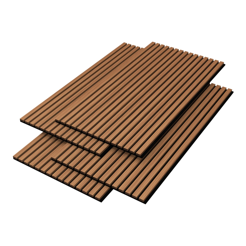 Set Vang di 4 Pannelli Fonoassorbenti Decorativi - Teak NEU.HOLZ